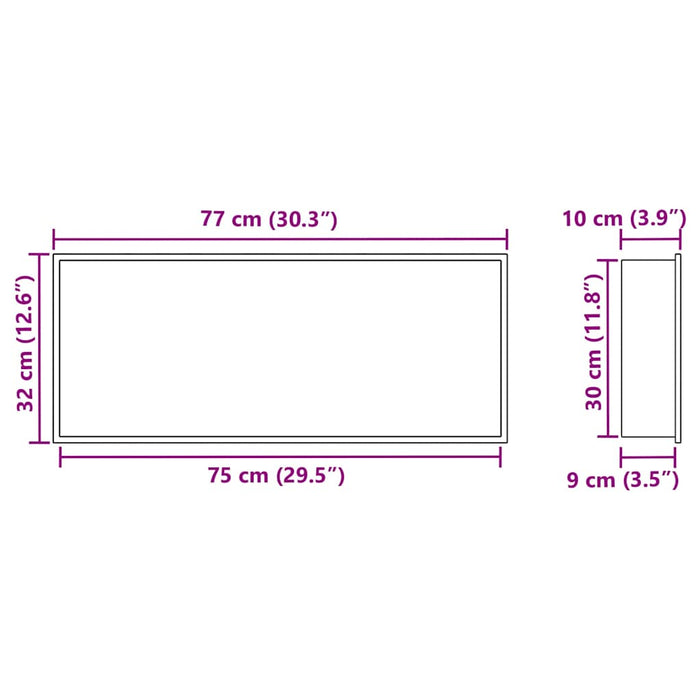 Nicchia per doccia Nero 75 x 30 x 9.5 cm Acciaio inossidabile 42012672