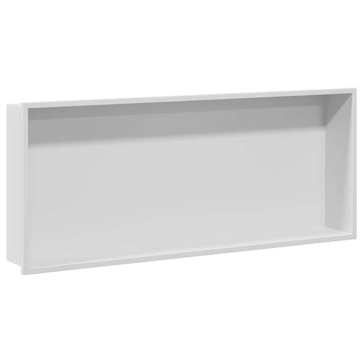 vidaXL Nicchia per doccia Bianco 75 x 30 x 9.5 cm Acciaio inossidabile