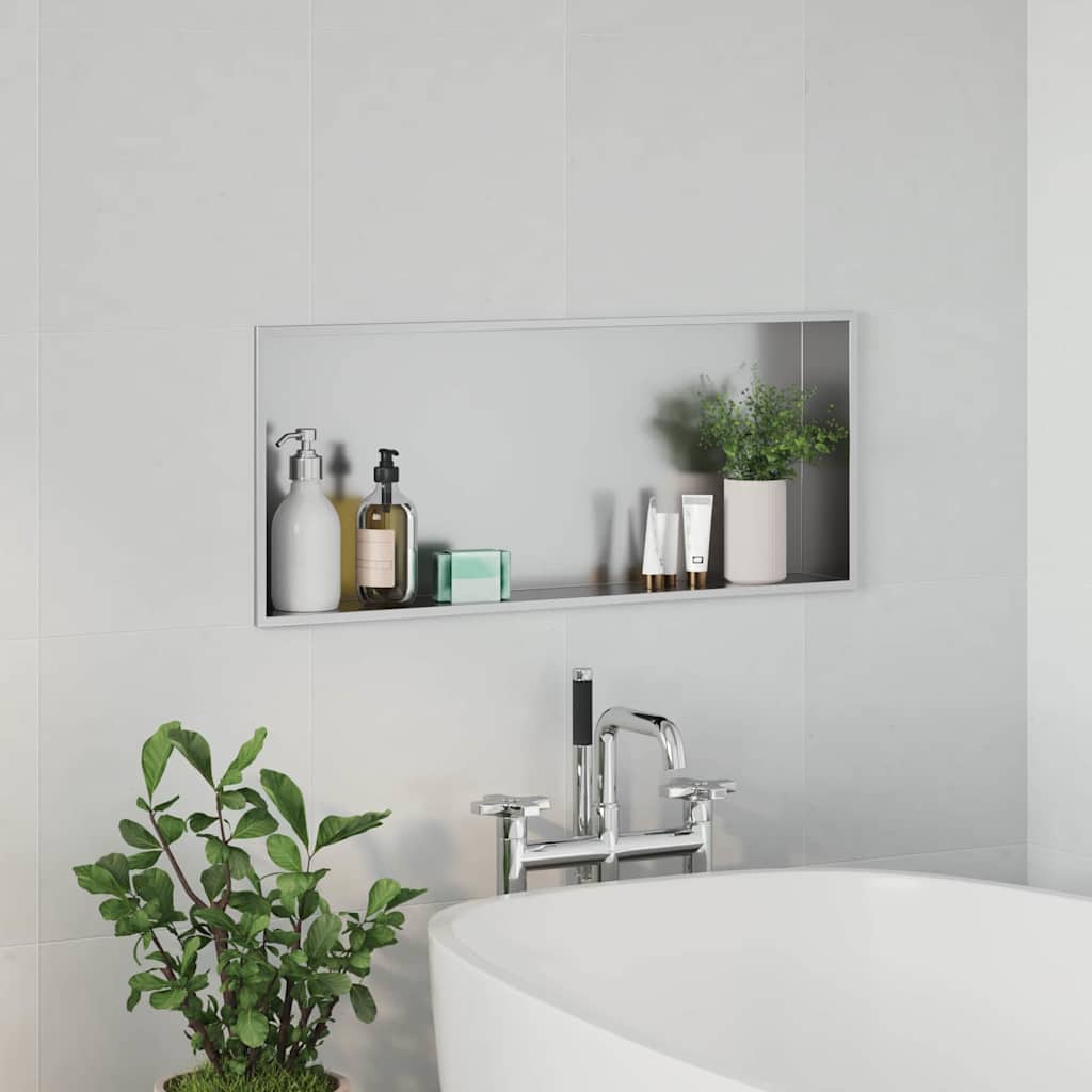 vidaXL Nicchia per doccia Argento 75 x 30 x 9.5 cm