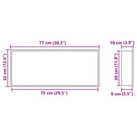 vidaXL Nicchia per doccia Argento 75 x 30 x 9.5 cm