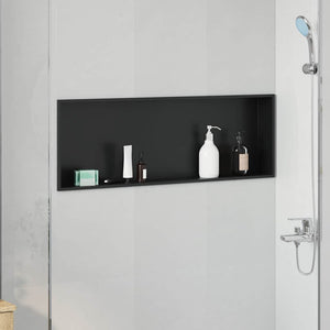 vidaXL Nicchia per doccia Nero 90 x 30 x 9.5 cm Acciaio inossidabile