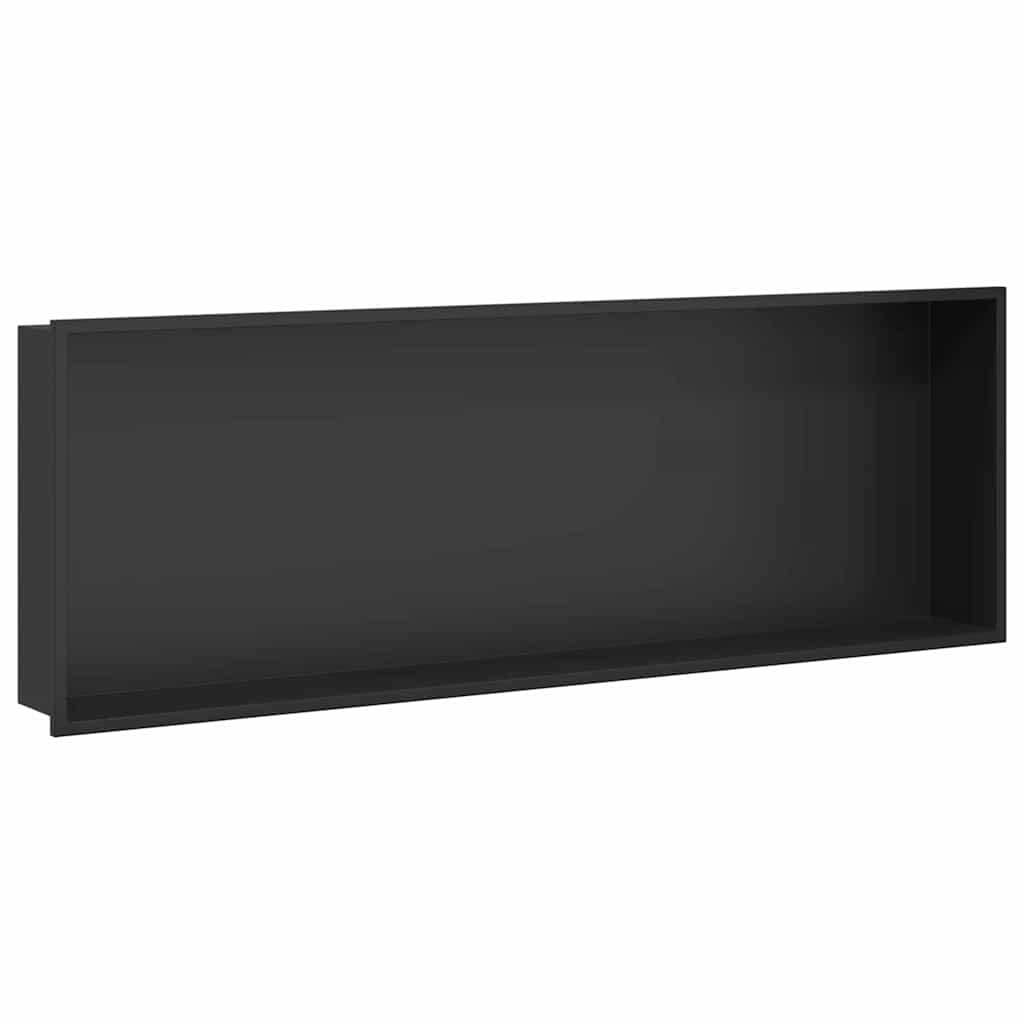 vidaXL Nicchia per doccia Nero 90 x 30 x 9.5 cm Acciaio inossidabile