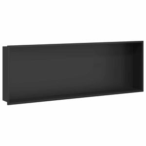 vidaXL Nicchia per doccia Nero 90 x 30 x 9.5 cm Acciaio inossidabile