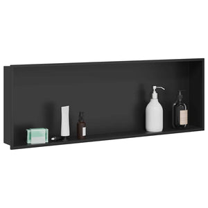 vidaXL Nicchia per doccia Nero 90 x 30 x 9.5 cm Acciaio inossidabile