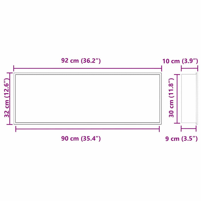 vidaXL Nicchia per doccia Argento 90 x 30 x 9.5 cm