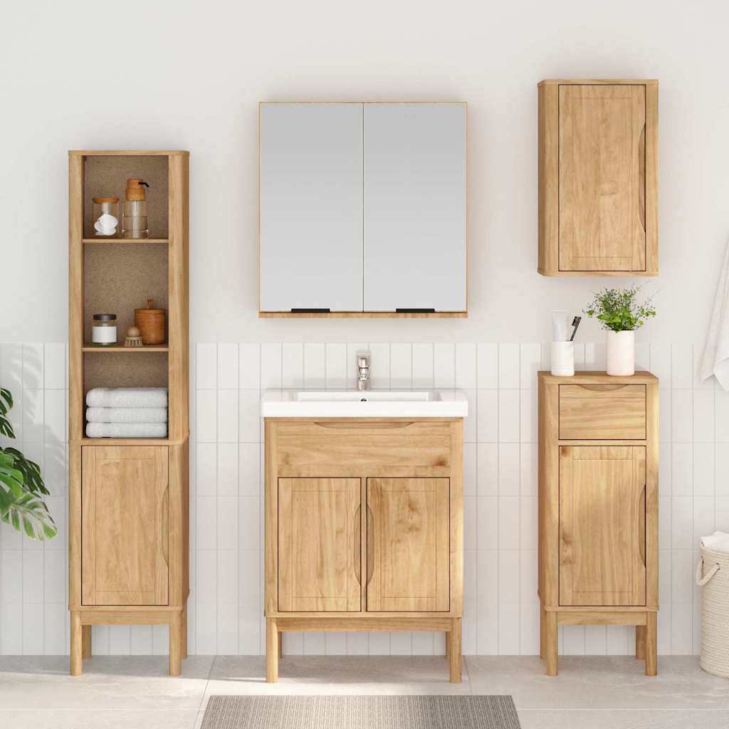 Mobile da Bagno Marrone cerato 35 x 30 x 85 cm Pino massello 42011237
