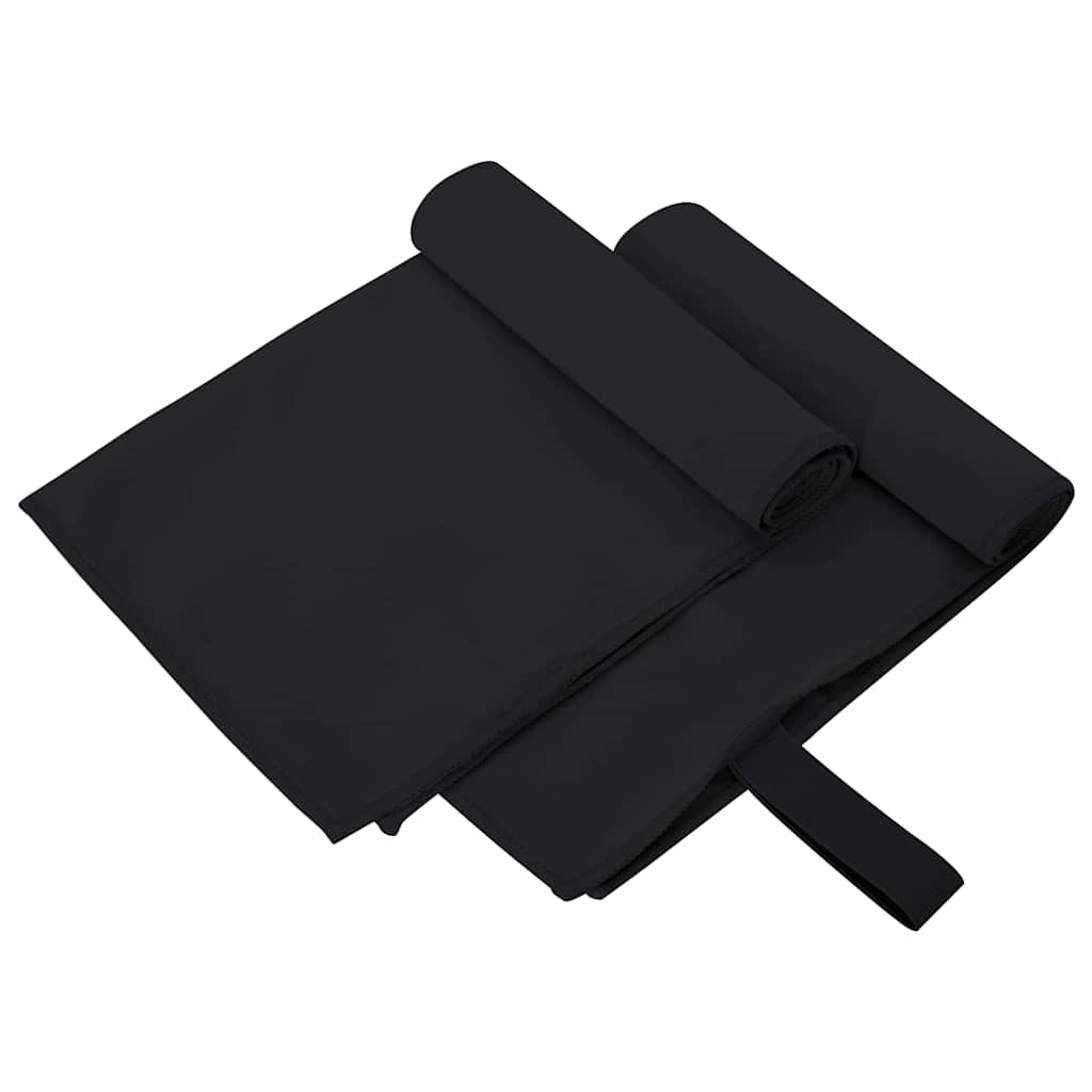 Asciugamani Sportivi 2 pcs Nero 50 x 30 cm 42011457