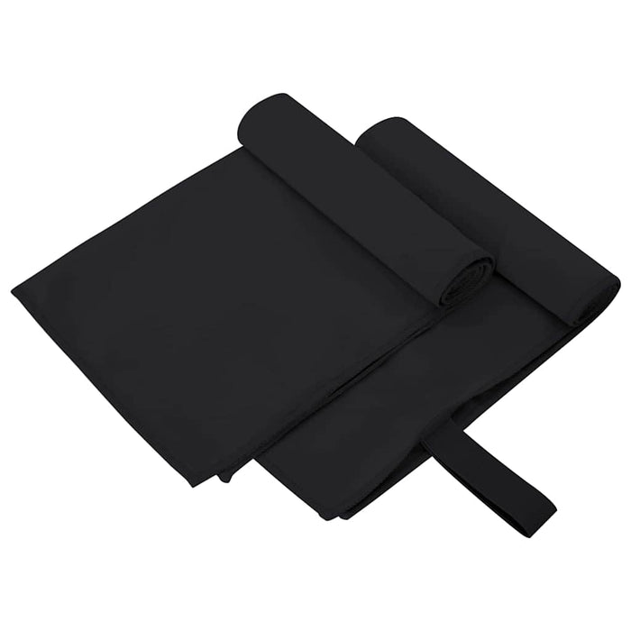 Asciugamani Sportivi 2 pcs Nero 50 x 30 cm 42011457