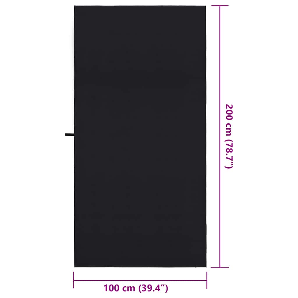 Asciugamani Sportivi 2 pcs Nero 200 x 100 cm 42011461