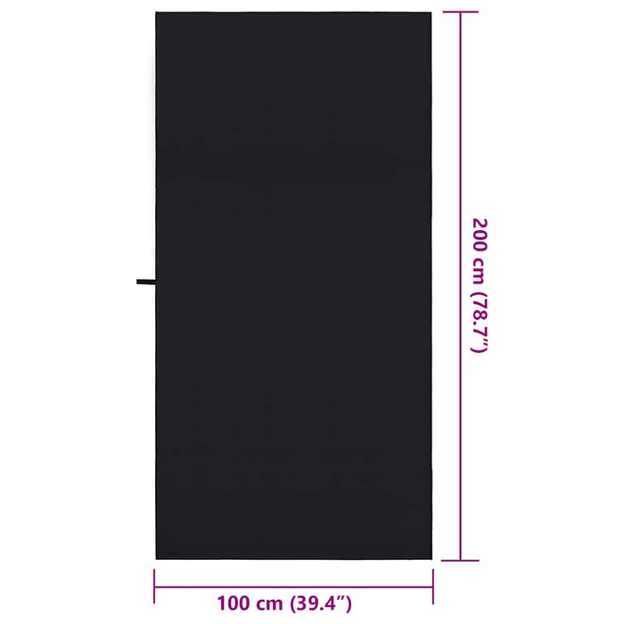 Asciugamani Sportivi 2 pcs Nero 200 x 100 cm 42011461