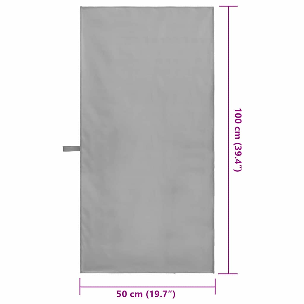 Asciugamani Sportivi 2 pcs Grigio scuro 100 x 50 cm 42011463