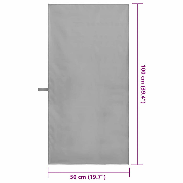 Asciugamani Sportivi 2 pcs Grigio scuro 100 x 50 cm 42011463