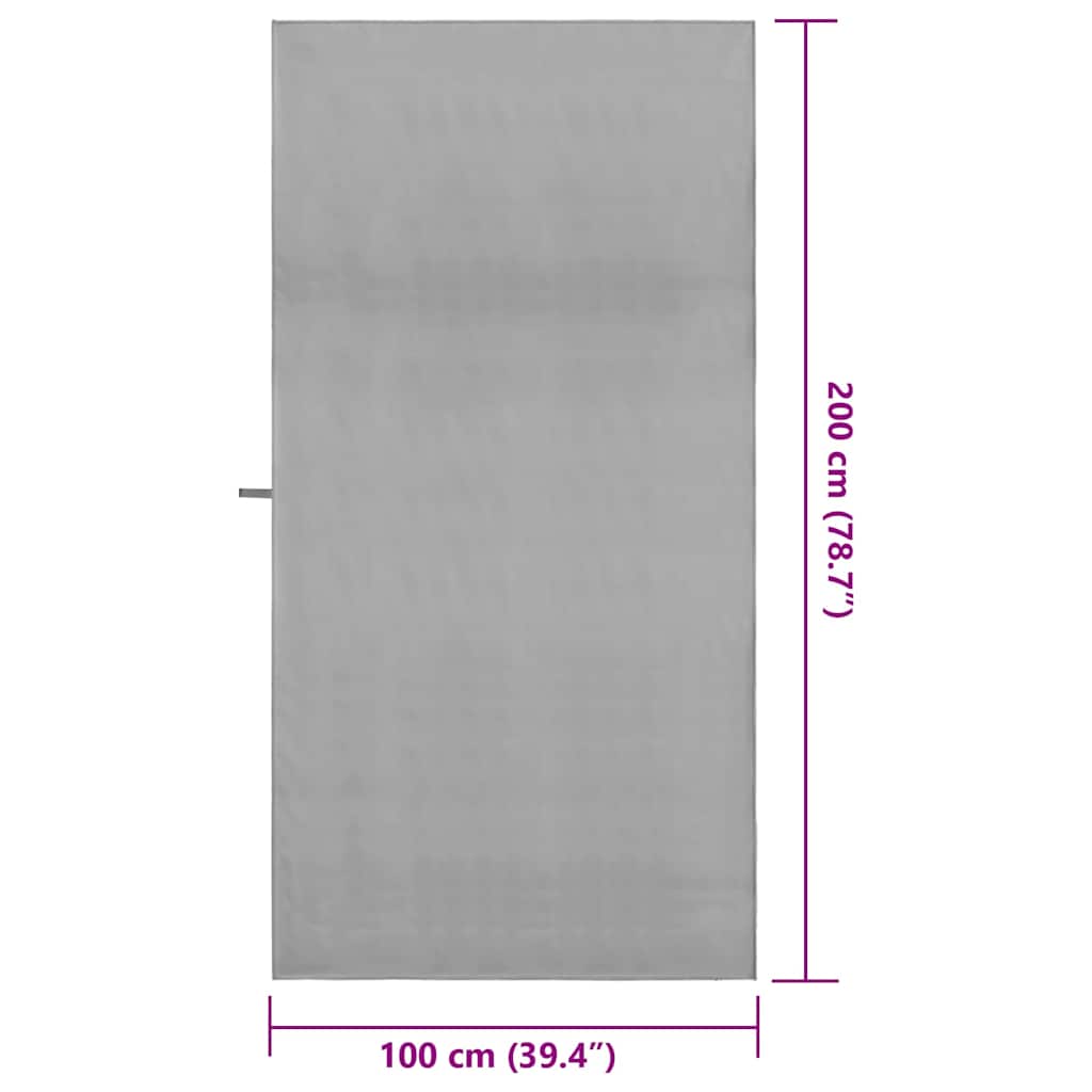 Asciugamani Sportivi 2 pcs Grigio scuro 200 x 100 cm 42011466