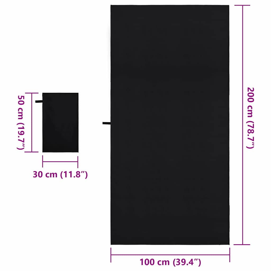 Set di Asciugamani Sportivi Altro Nero Tessuto 42011492