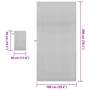 Set di Asciugamani Sportivi 2 pcs Grigio Tessuto 42011494