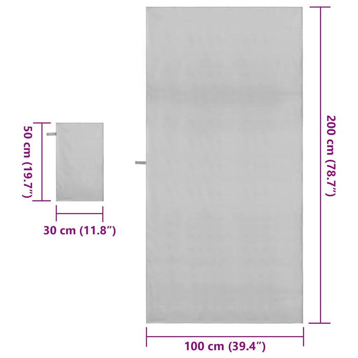 Set di Asciugamani Sportivi 2 pcs Grigio Tessuto 42011494