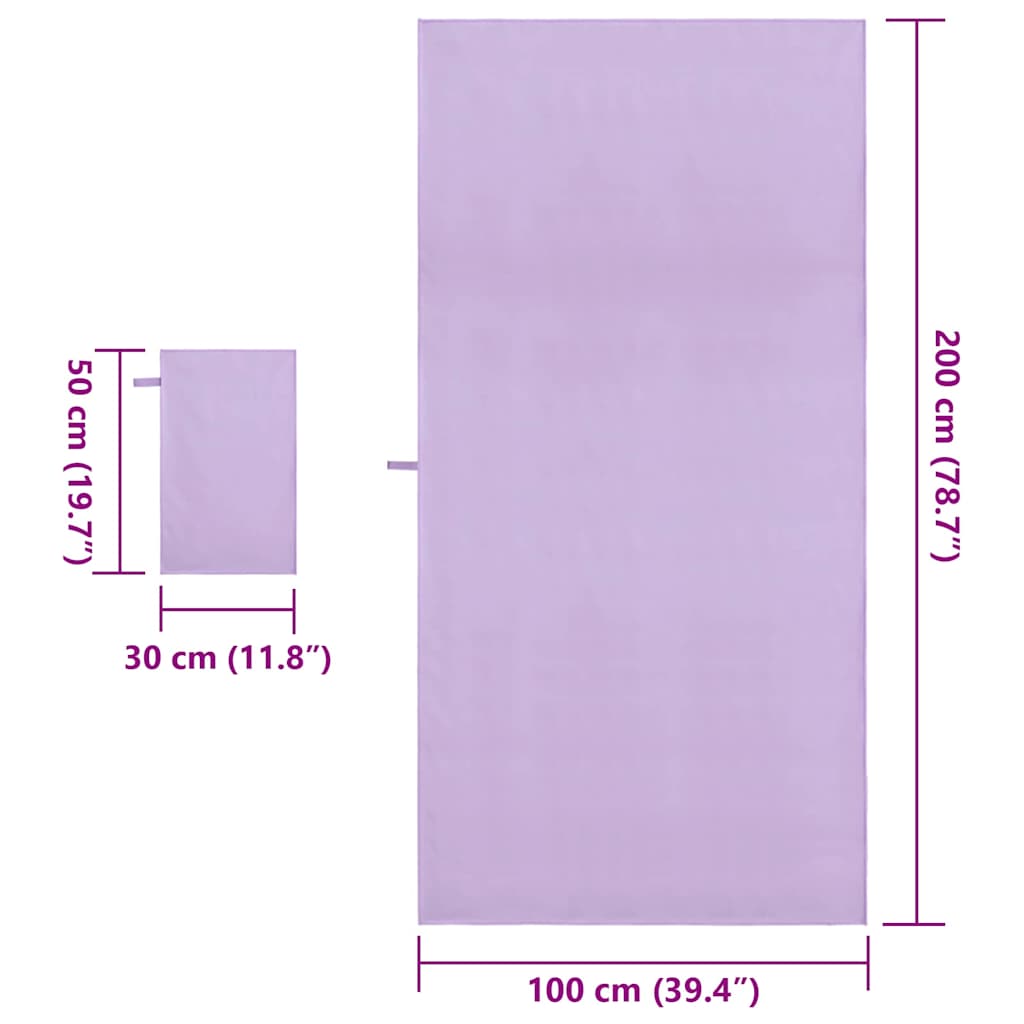 Set di Asciugamani Sportivi Altro Viola Tessuto 42011497