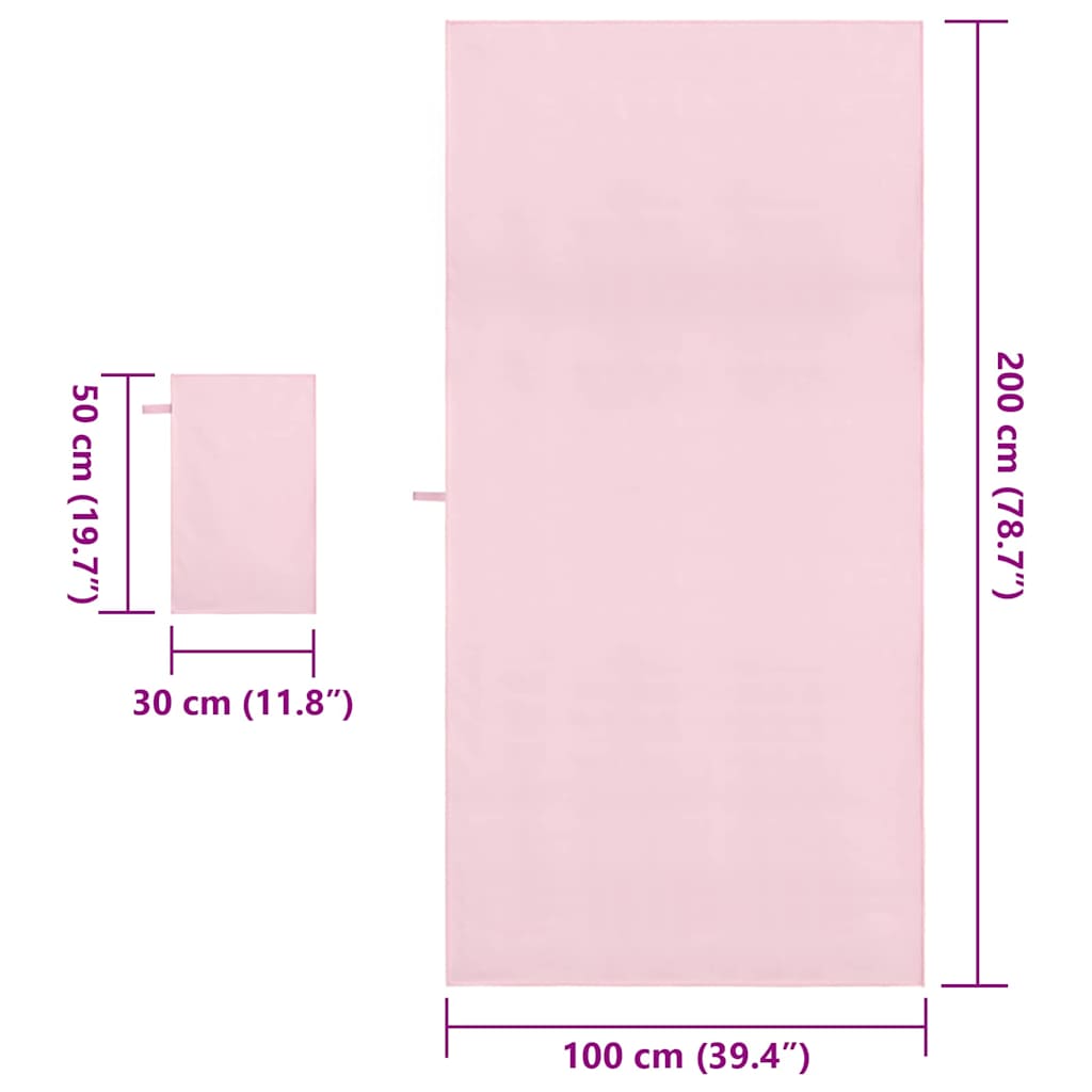 Set di Asciugamani Sportivi Altro Rosa Tessuto 42011498