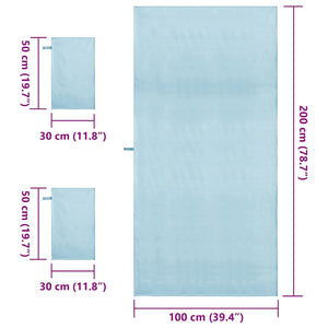 Set di Asciugamani Sportivi 3 pcs Blu Poliestere e poliammide 42011502