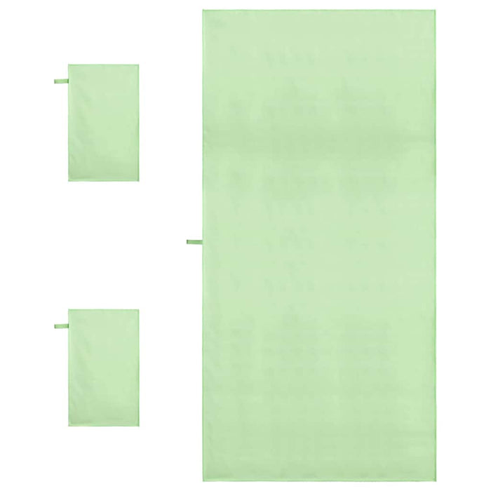 Set di Asciugamani Sportivi 3 pcs Verde Poliestere e poliammide 42011503