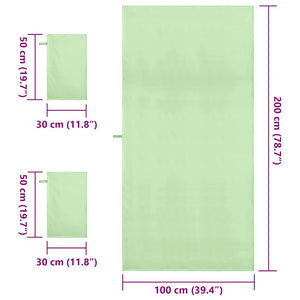 Set di Asciugamani Sportivi 3 pcs Verde Poliestere e poliammide 42011503