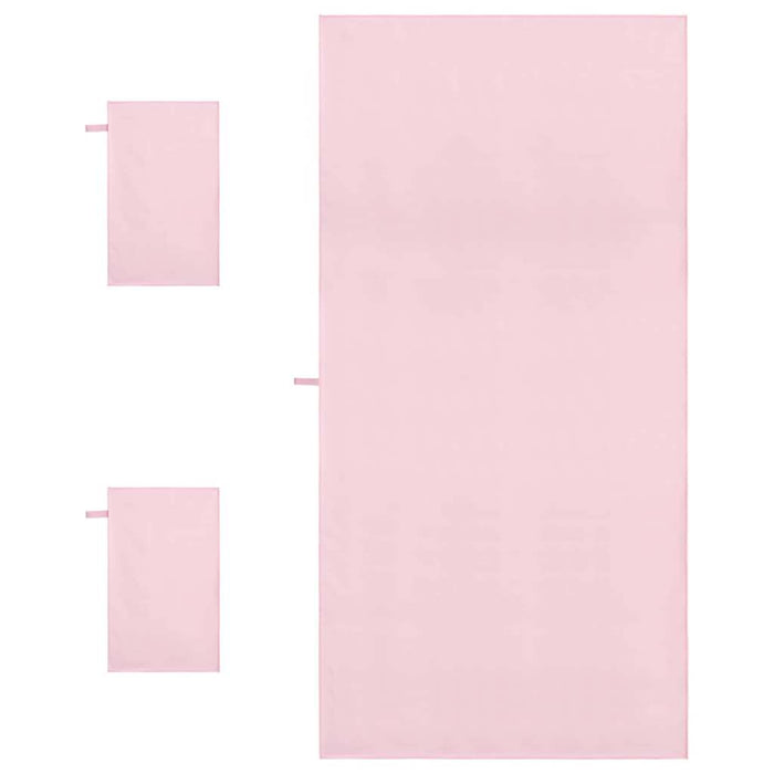 Set di Asciugamani Sportivi 3 pcs Rosa Poliestere e poliammide 42011505