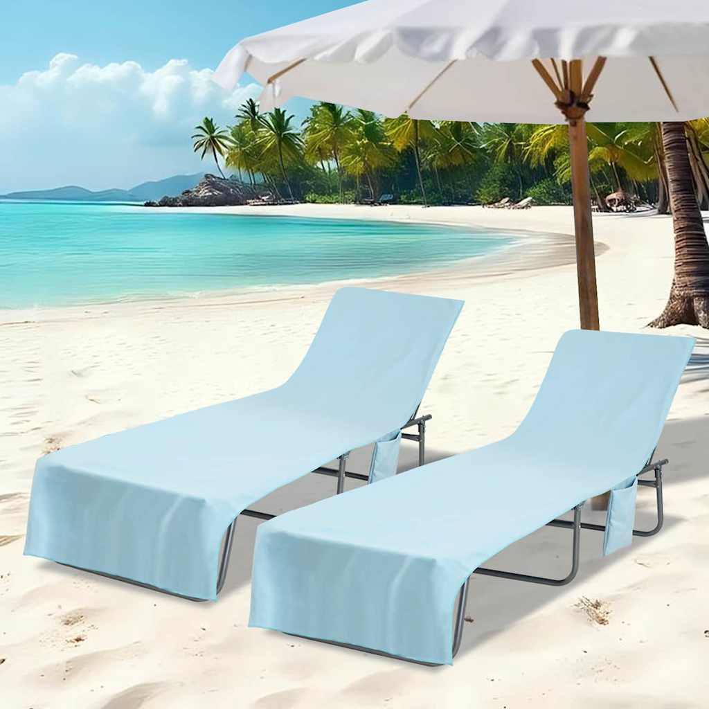 Asciugamani per lettino 2 pcs Blu 210 x 75 cm 42011516