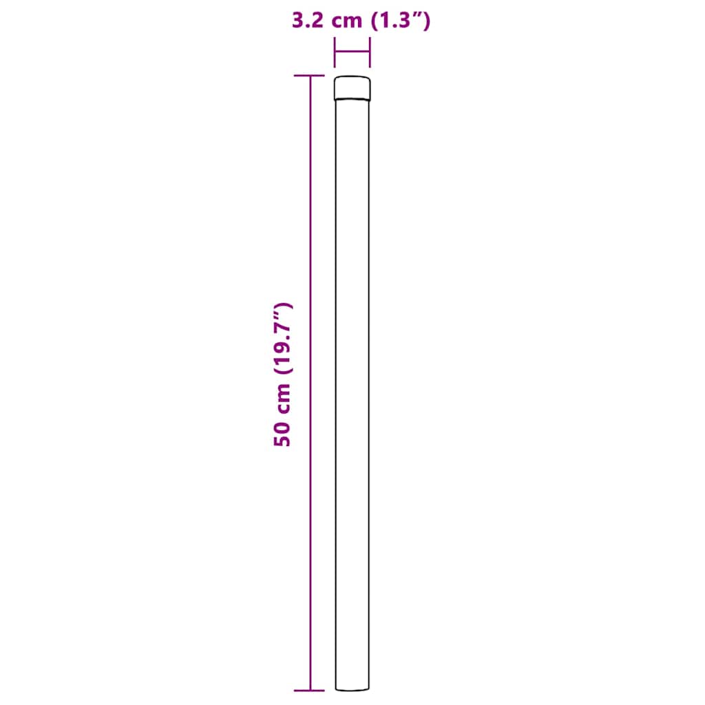 vidaXL Pali per Recinzione 2 pcs Verde 50 cm