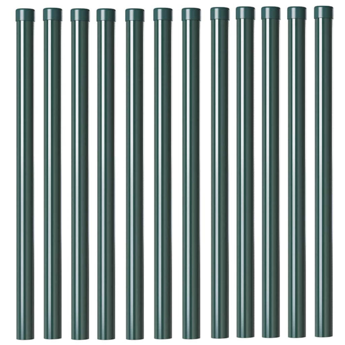 vidaXL Pali per Recinzione 12 pcs Verde 70 cm
