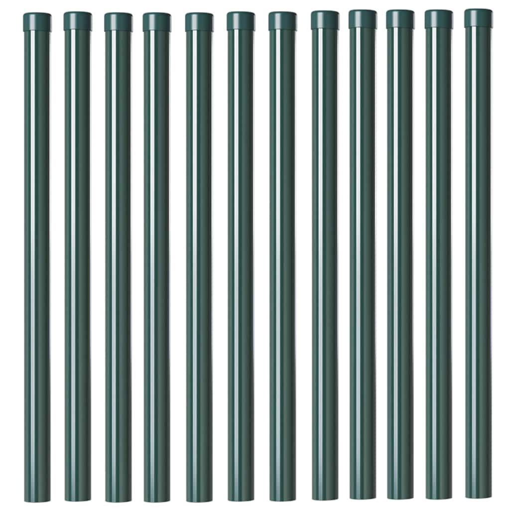 vidaXL Pali per Recinzione 12 pcs Verde 80 cm