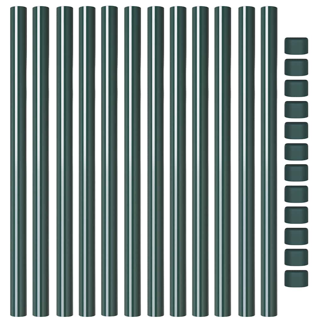 vidaXL Pali per Recinzione 12 pcs Verde 80 cm