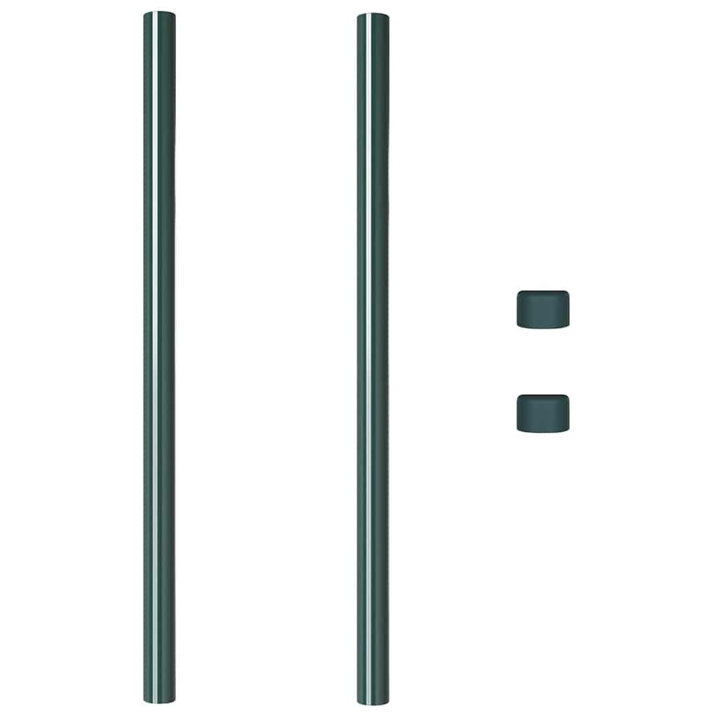 vidaXL Pali per Recinzione 2 pcs Verde 100 cm