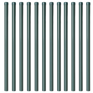 vidaXL Pali per Recinzione 12 pcs Verde 100 cm