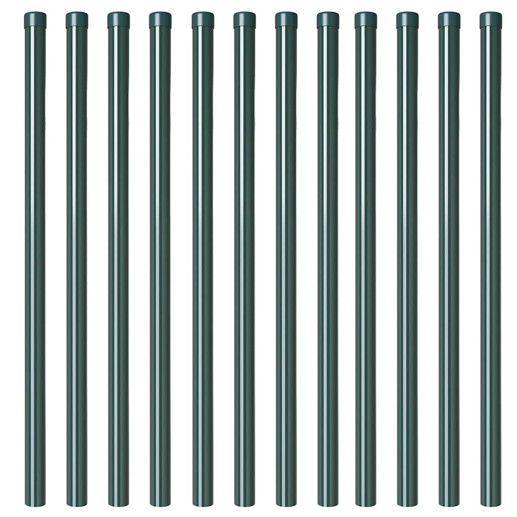 vidaXL Pali per Recinzione 12 pcs Verde 110 cm