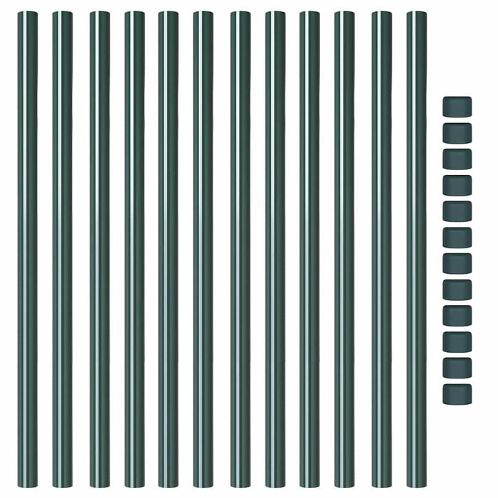 vidaXL Pali per Recinzione 12 pcs Verde 120 cm