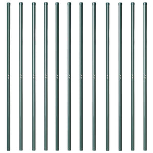 vidaXL Pali per Recinzione 12 pcs Verde 140 cm