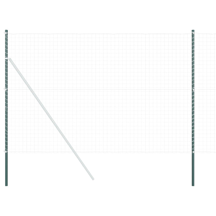 Palo della recinzione 2 pcs Verde Acciaio Verniciato a Polvere 42012743