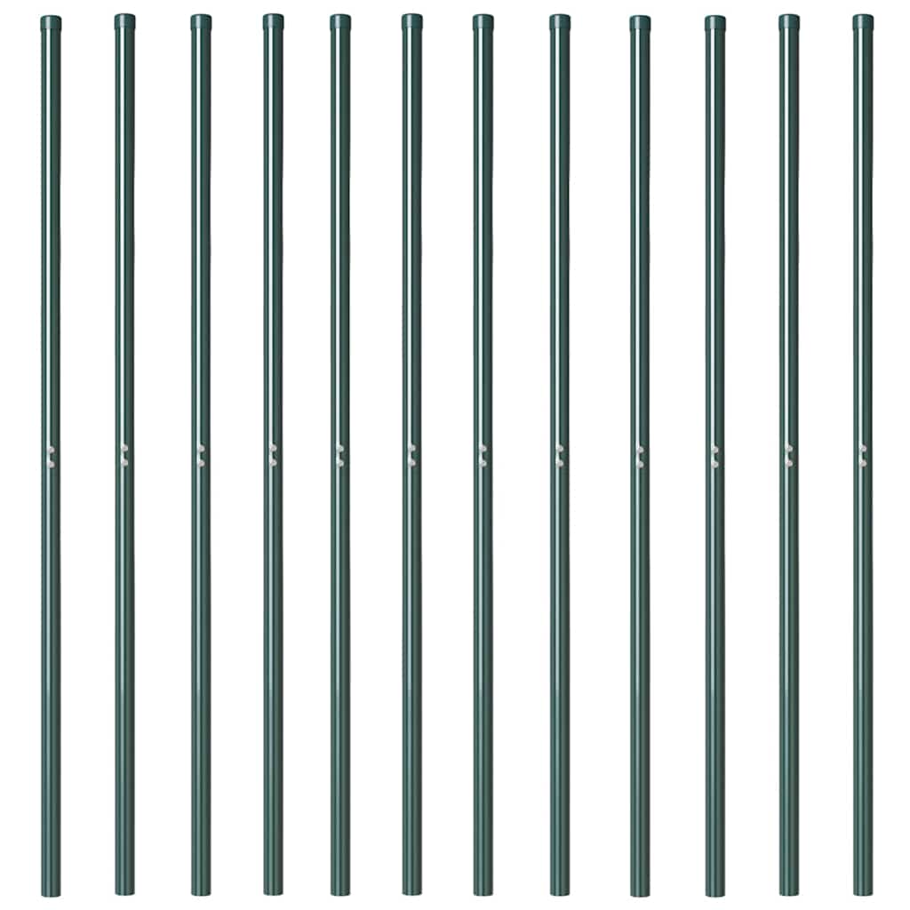 vidaXL Pali per Recinzione 12 pcs Verde 210 cm