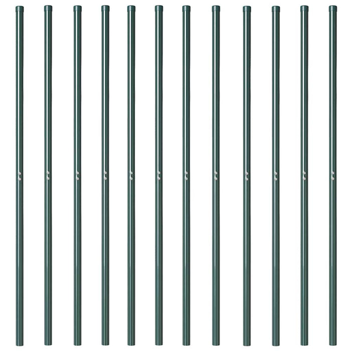 vidaXL Pali per Recinzione 12 pcs Verde 210 cm