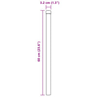 Palo della recinzione 2 pcs Grigio 60 cm 42012747