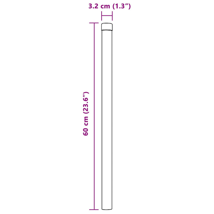 Palo della recinzione 12 pcs Grigio 60 cm 42012748