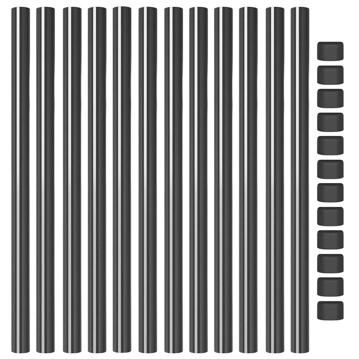 vidaXL Pali per Recinzione 12 pcs Grigio 70 cm