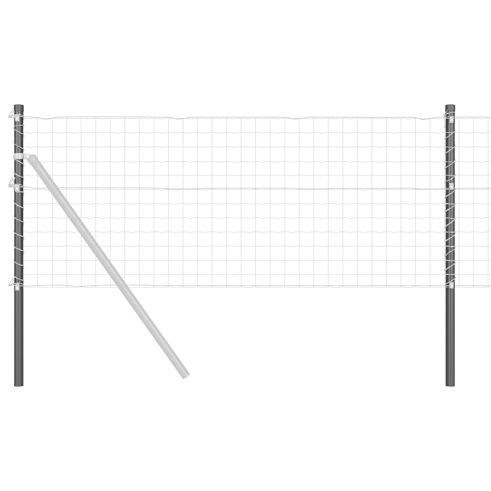 Palo della recinzione 2 pcs Grigio 100 cm 42012755