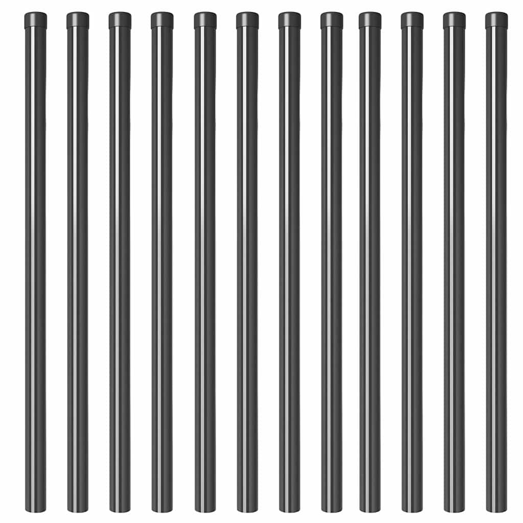 vidaXL Pali per Recinzione 12 pcs Grigio 100 cm