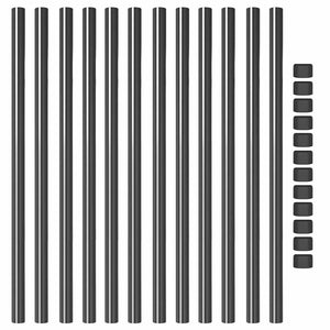 vidaXL Pali per Recinzione 12 pcs Grigio 100 cm