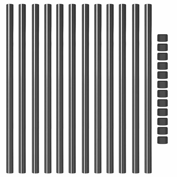 vidaXL Pali per Recinzione 12 pcs Grigio 100 cm