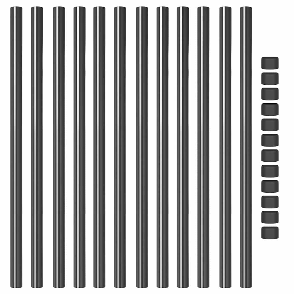 Pali per Recinzione 12 pcs Grigio 110 cm 42012758