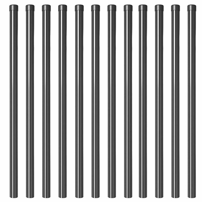 vidaXL Pali per Recinzione 12 pcs Grigio 120 cm