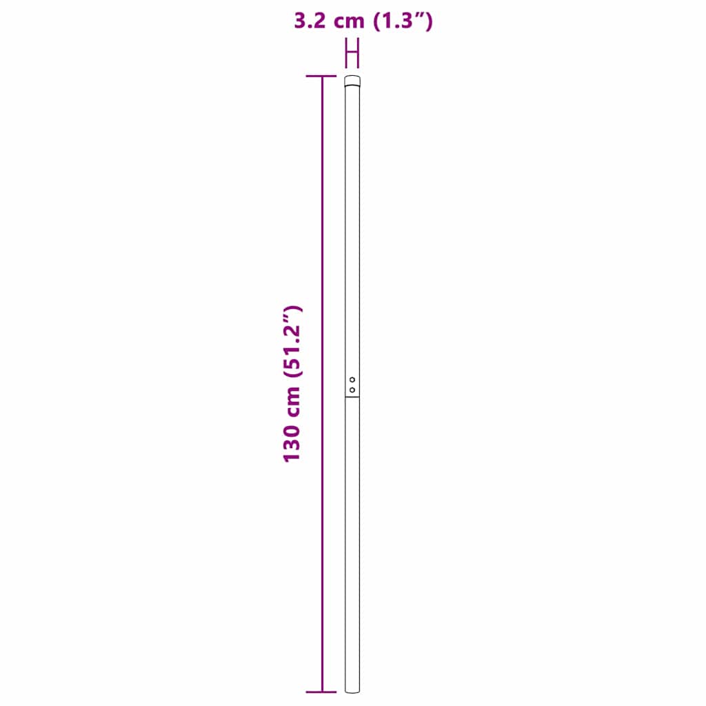 vidaXL Pali per Recinzione 2 pcs Grigio 130 cm