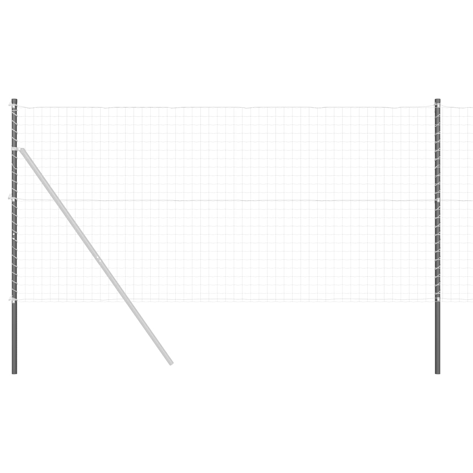 Palo della recinzione 2 pcs Grigio Acciaio Verniciato a Polvere 42012763